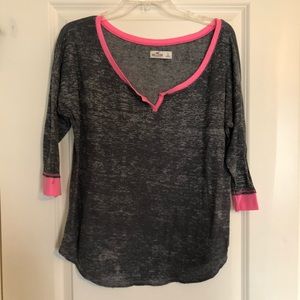 Hollister Gray Distressed Tee